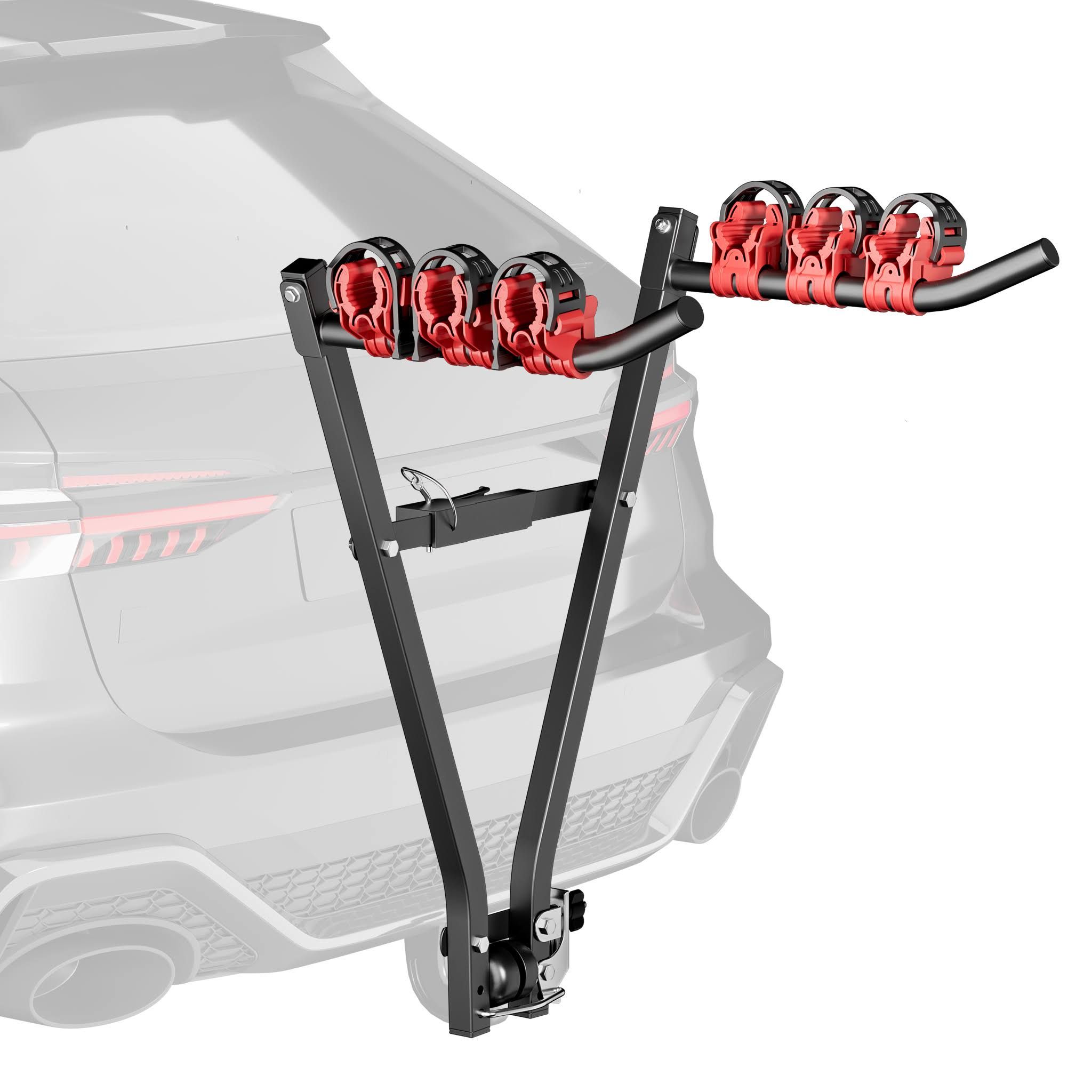 Wiltec Porte vélos d’attelage – capacité 3 vélos 45 kg – en Acier Q235 – pour Boule d’attelage – vélos tout terrain