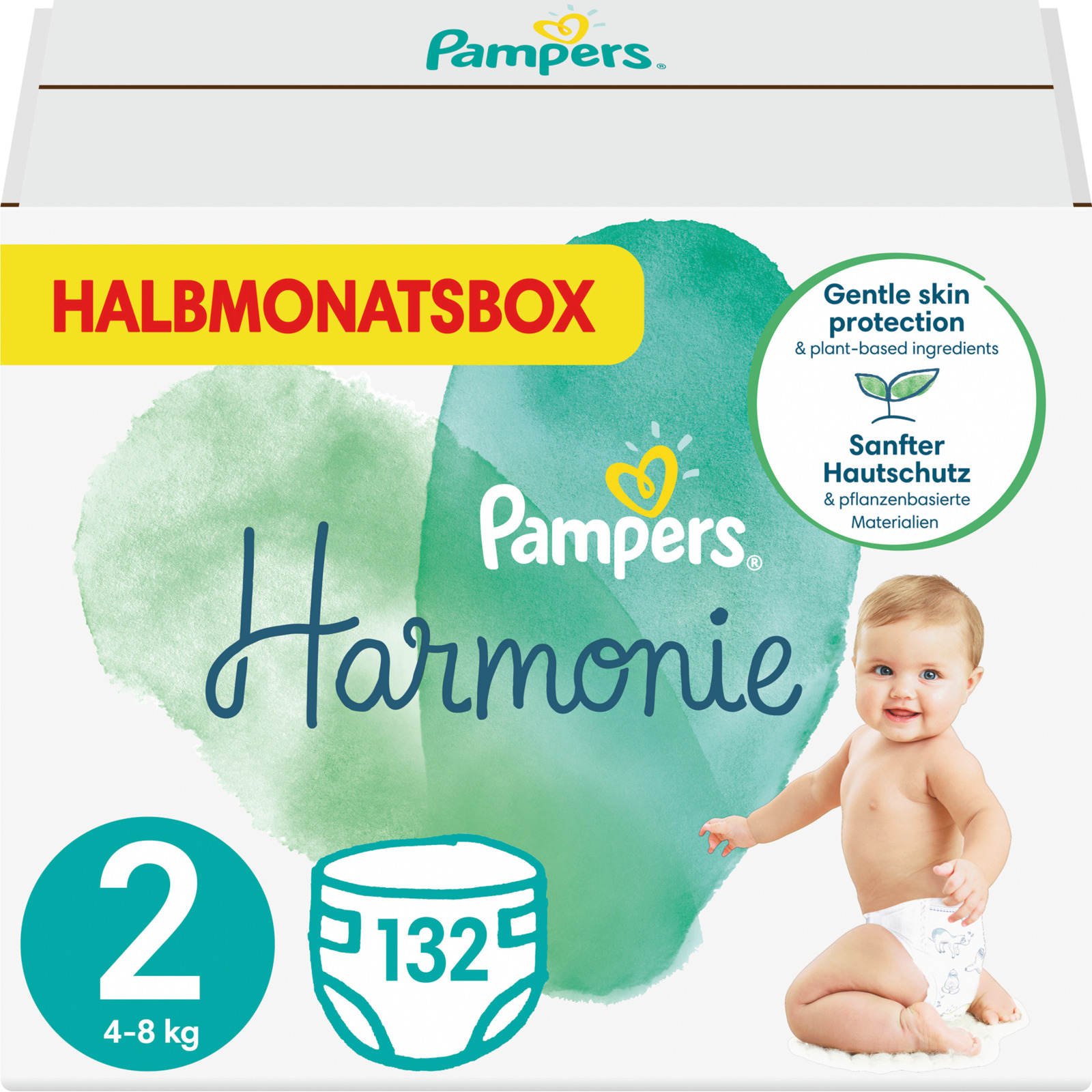 Pampers Harmonie Gr. 2, 4-8 kg, 132 Windeln
