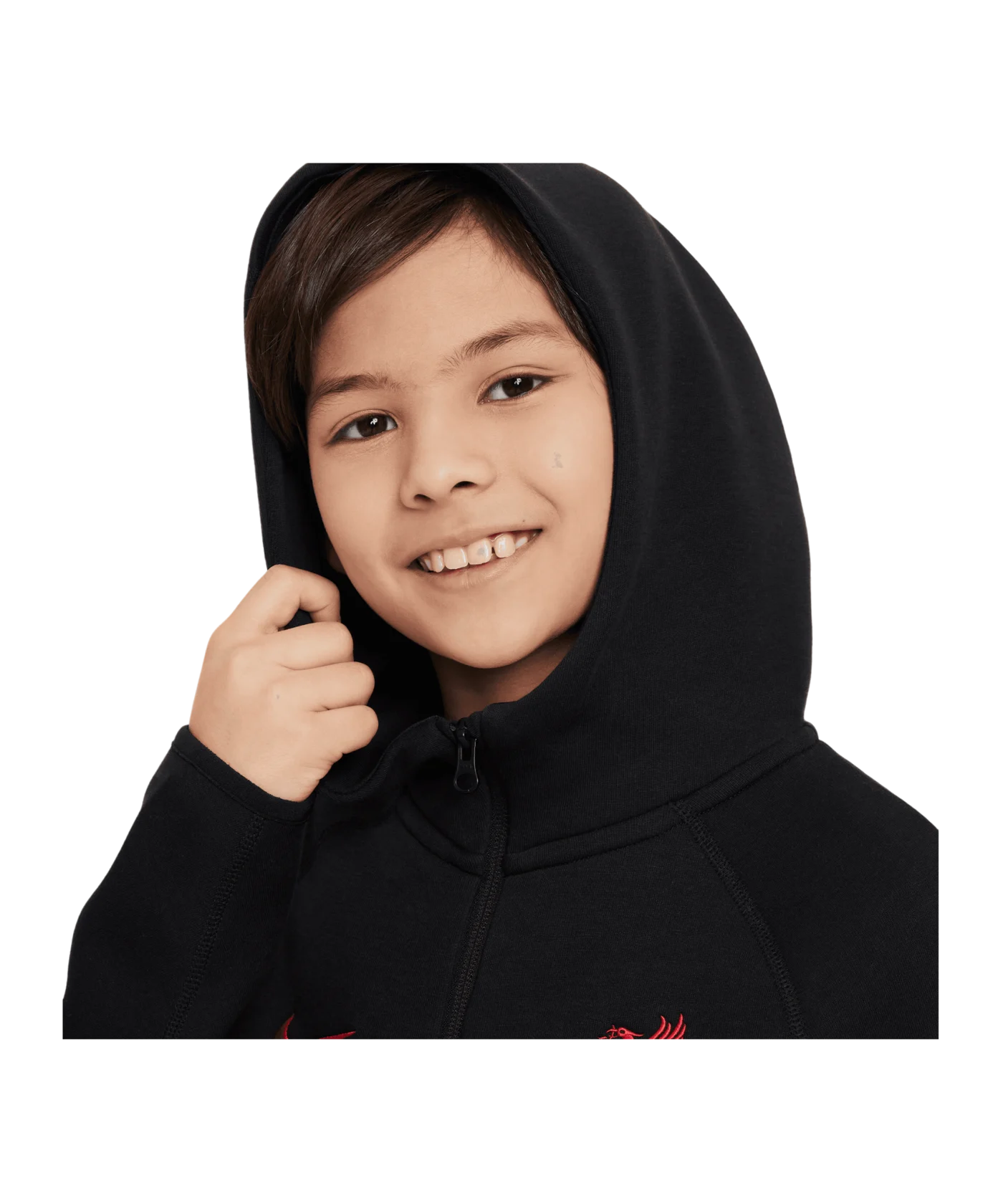 Nike FC Liverpool Tech Fleece Kapuzenjacke Kids Schwarz F010