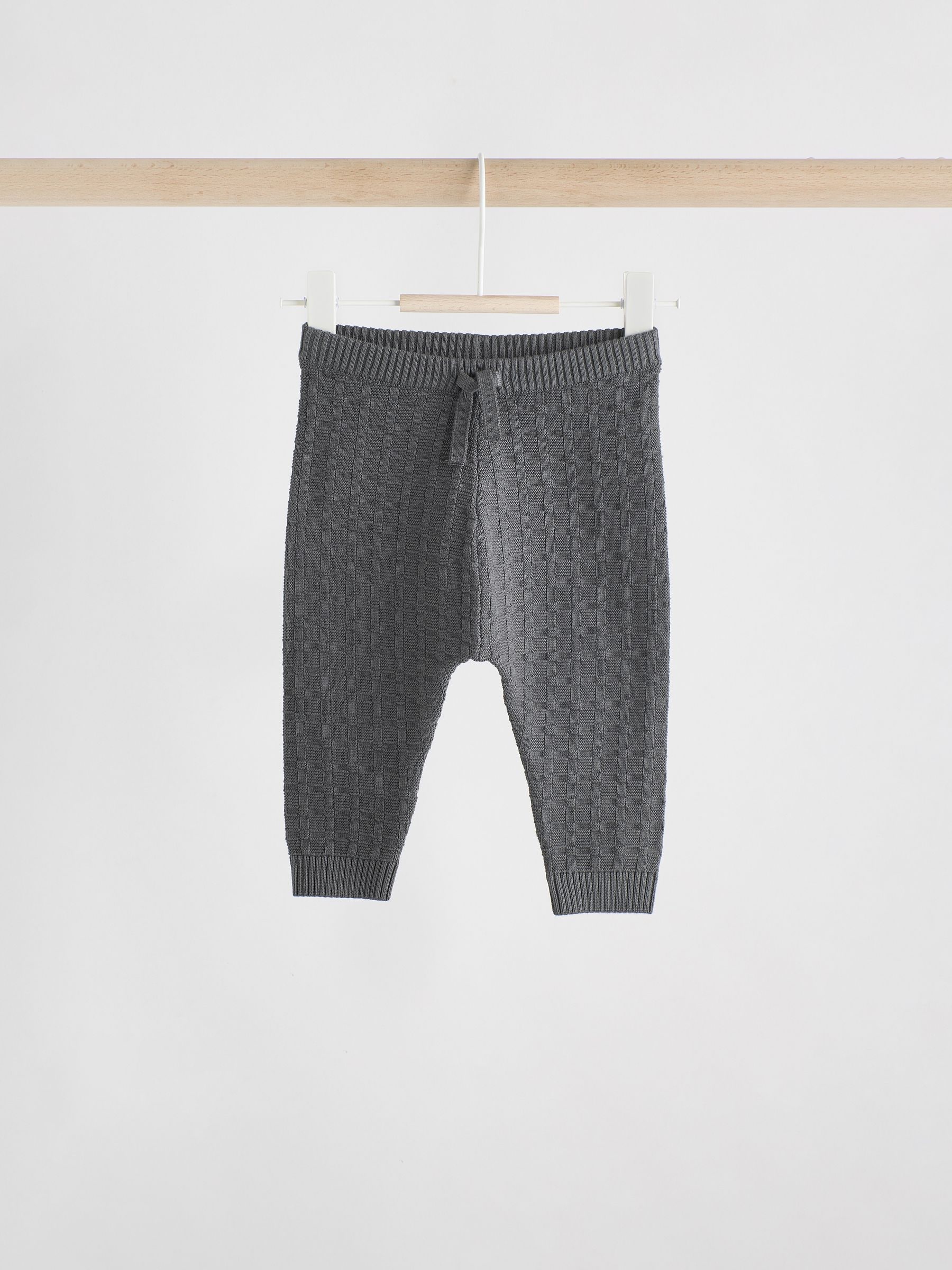Antraciet - Babyset met gebreide trui en legging van 100% katoen met textuur (0mnd -3jr)