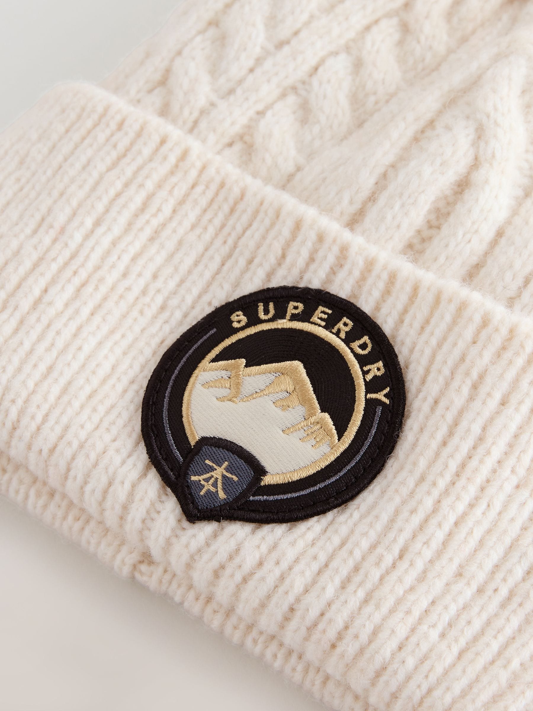 Crème - Superdry Pom Hat and Gloves Set