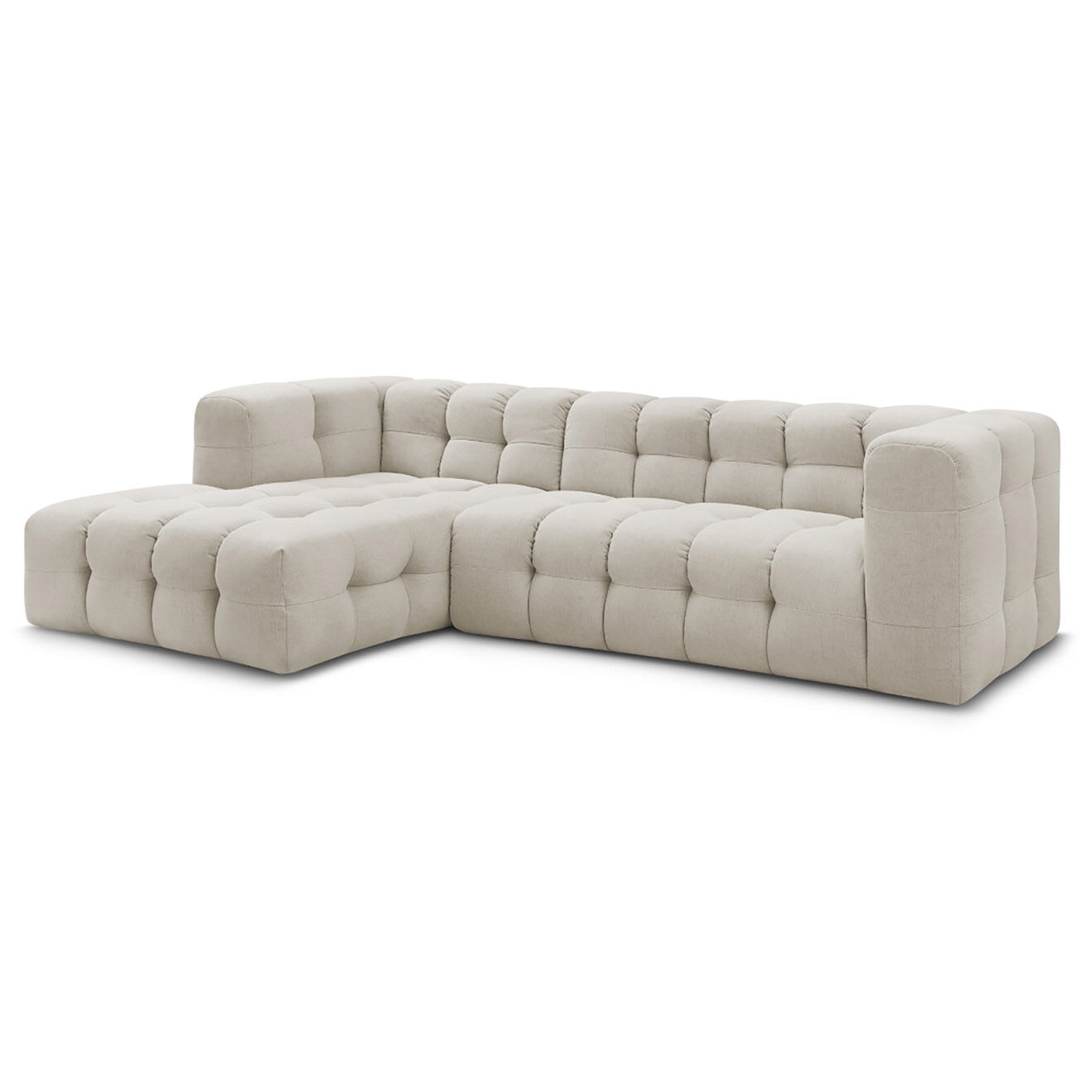 Bobochic Canapé d'angle gauche cloud beige - 288x184x75 cm