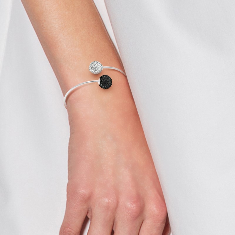 Bracelet TOI ET MOI - Cristal blanc/noir - Argent 925