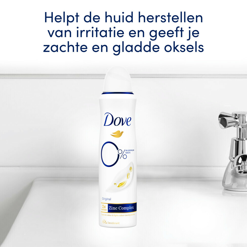 6x Dove Deodorant Spray 0% Original150 ml