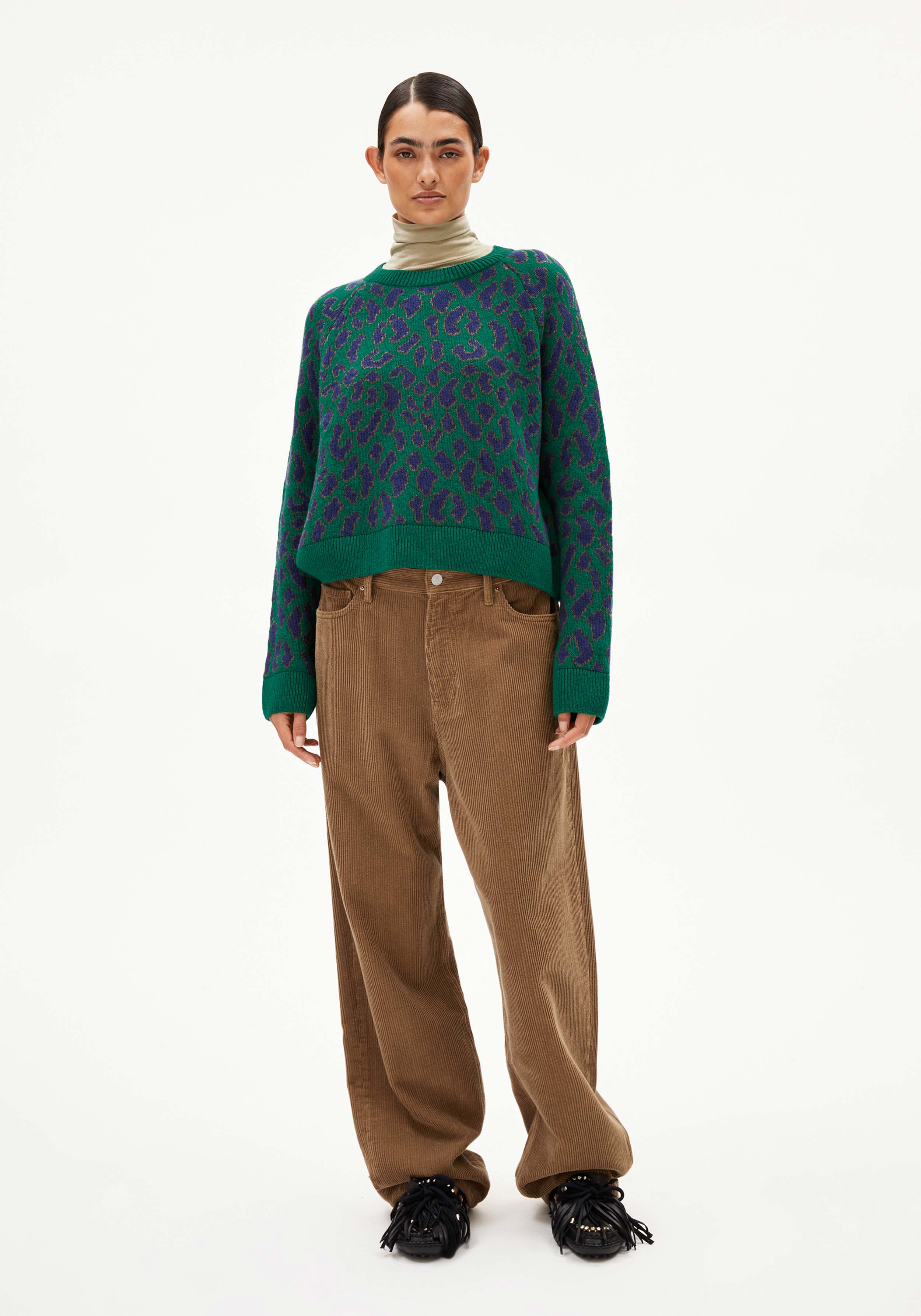 Armedangels Strickpullover Diliriaa Leopaa Emerald Green