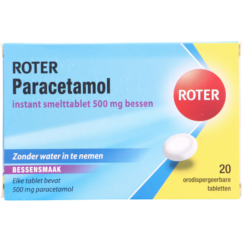 Roter Paracetamol 500 mg smelttabletten