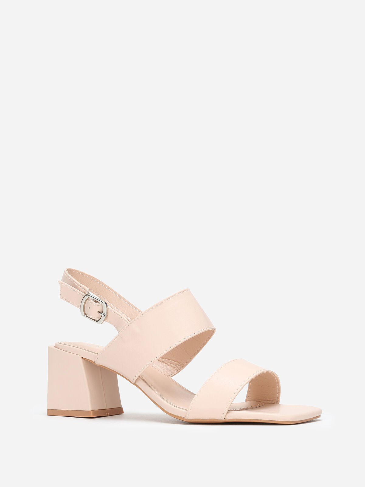 Sandales beiges à larges brides et bout carré Beige- Beige