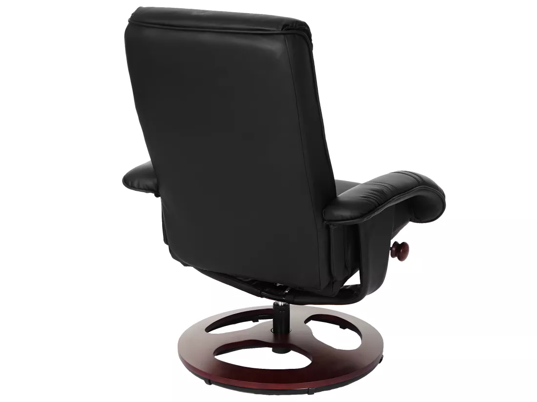 Fauteuil de relaxation MCW-C46 avec pouf, noir