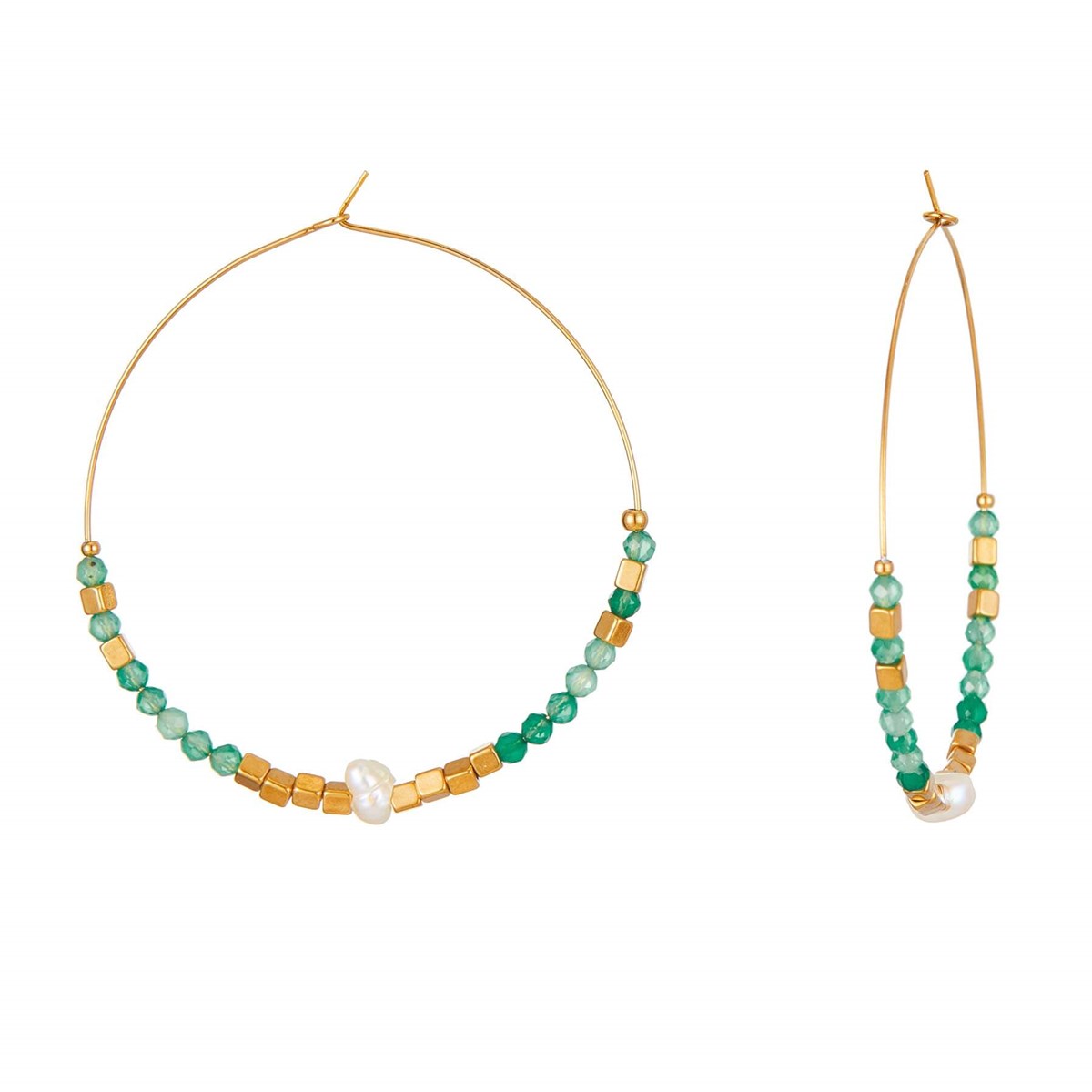 Boucles Mélo Agate verte