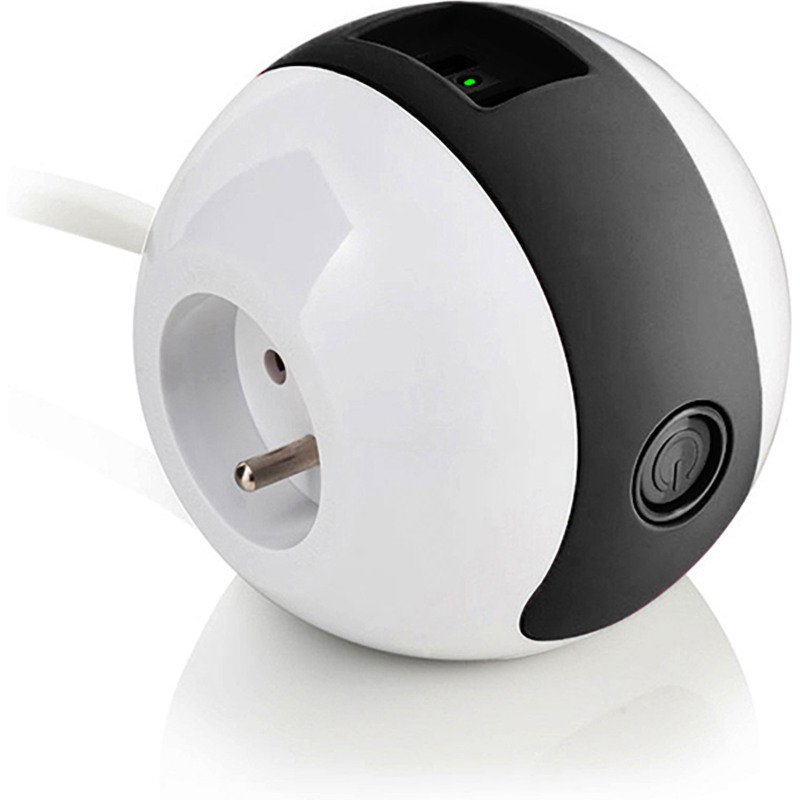 Multiprise compacte Watt'Ball + 2 ports USB A