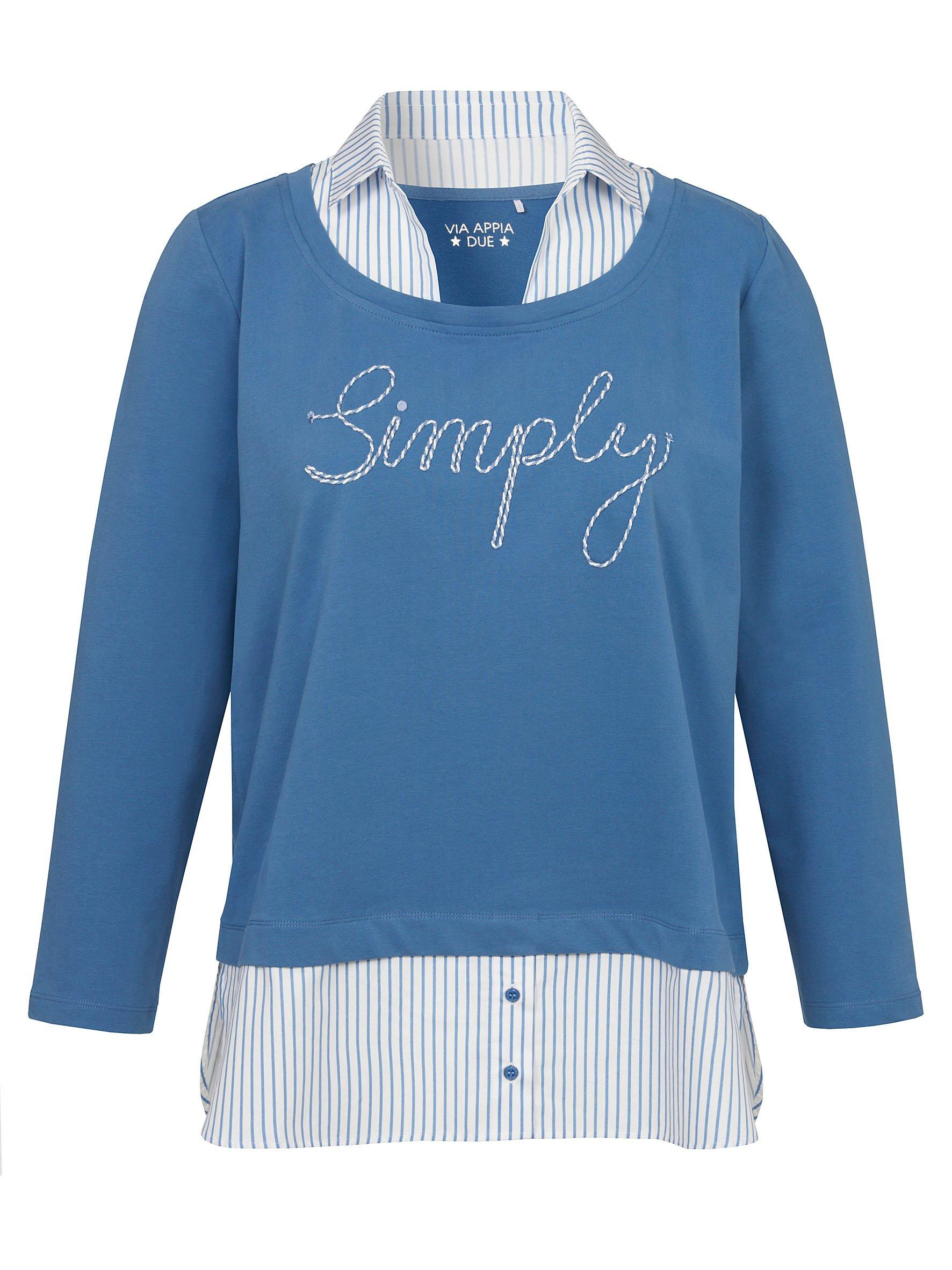 2-in-1-Sweatshirt mit Bluseneinsatz und Frontprint