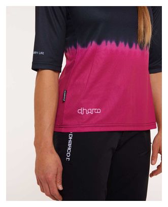 Maillot Manches 3/4 Femme Dharco Noir/Rose