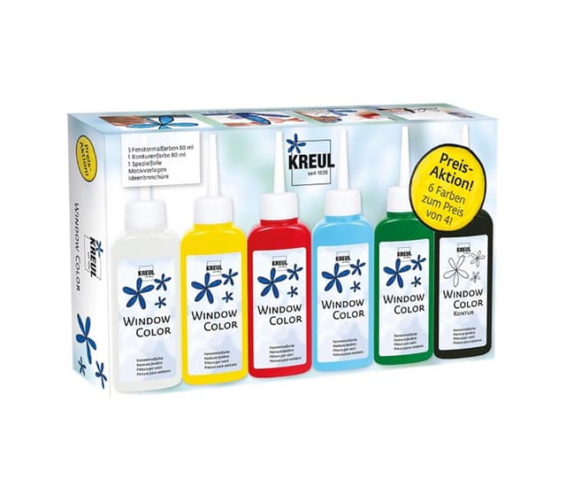 Kreul vinduesmaling 6 x 80 ml