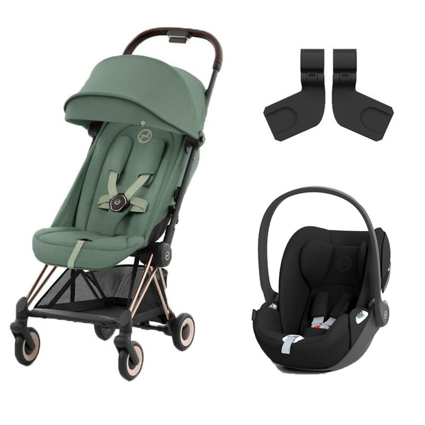 Poussette DUO Coya RoseGold Leaf Green + Cloud T Sepia Black - CYBEX