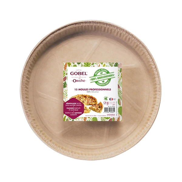 Pack de 15 moules à tarte en papier 24,6 cm Gobel