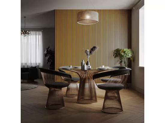 Lot de 2 Panneaux Tasseaux Bois - Chêne Feutre Noir - 3 m², 2500 x 600 mm, Mon Marché Déco