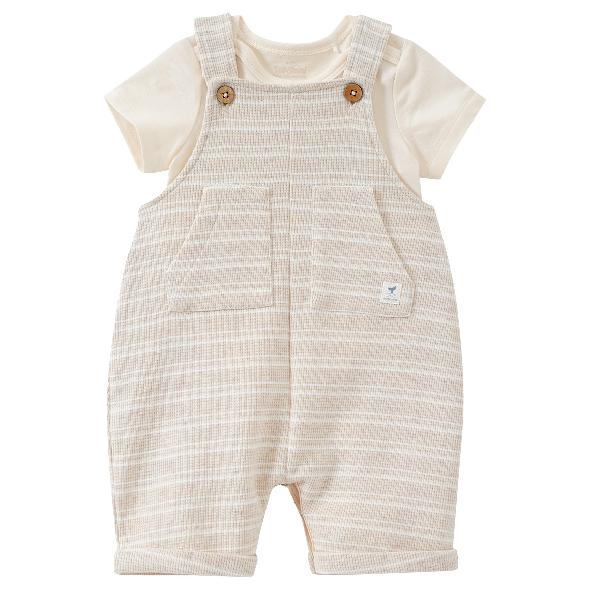 Topomini Pure Collection Baby Strampler und Body im Set creme / beige
