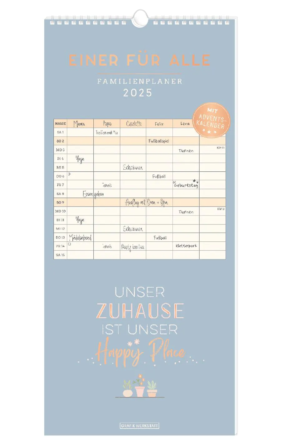Familienplaner 2025, petrol
