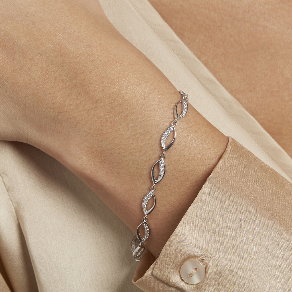 Bracelet Tulin Argent Blanc Oxyde De Zirconium