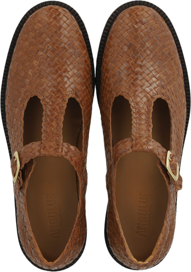 ANGULUS Håndflettet Mary Jane 3614 tan braid