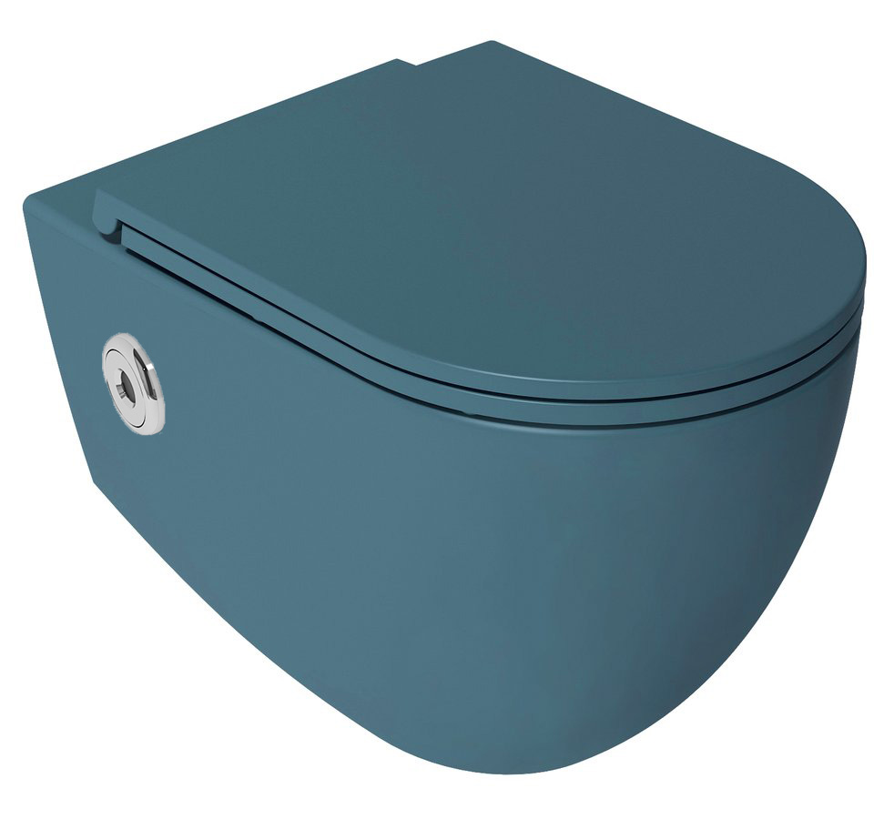 Isvea Infinity toilet met bidet, sensor en softclose zitting petrol