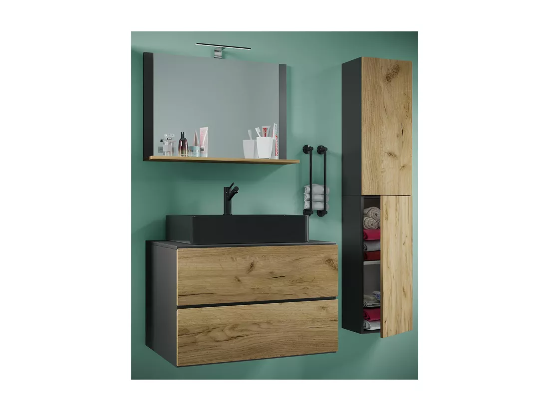 Meuble de salle de bains 4 pièces Lendas 80 cm L