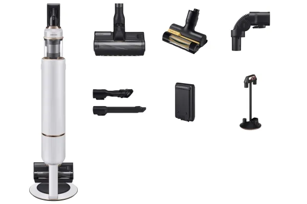 Samsung VS20B95823W, 2-i-1 stangstøvsuger, Poseløs, Sort, Hvid, Dry, Multi cyklonisk, Bare gulv, Gulvtæppe