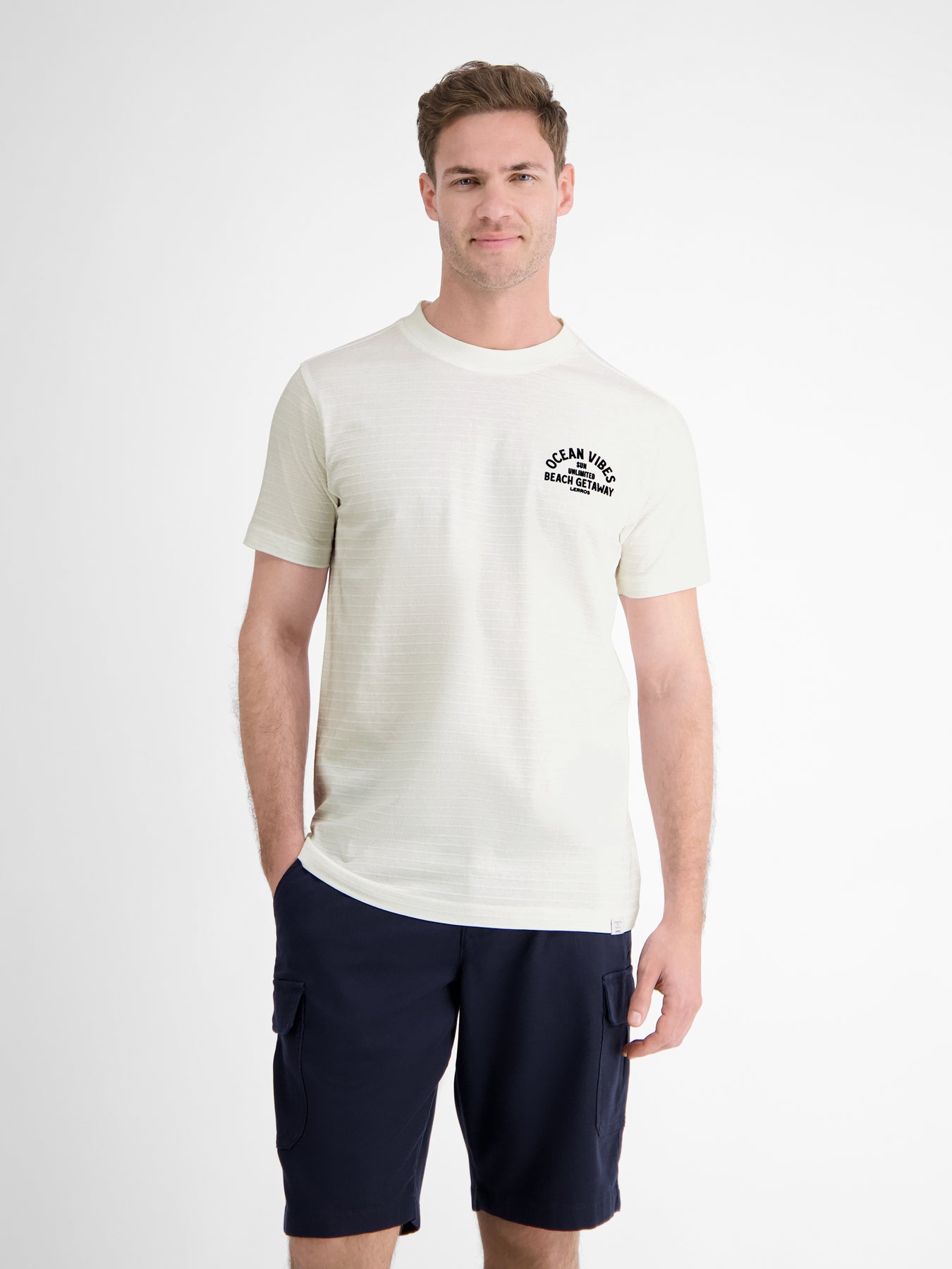 Gestreiftes T-Shirt mit Front und Backprint