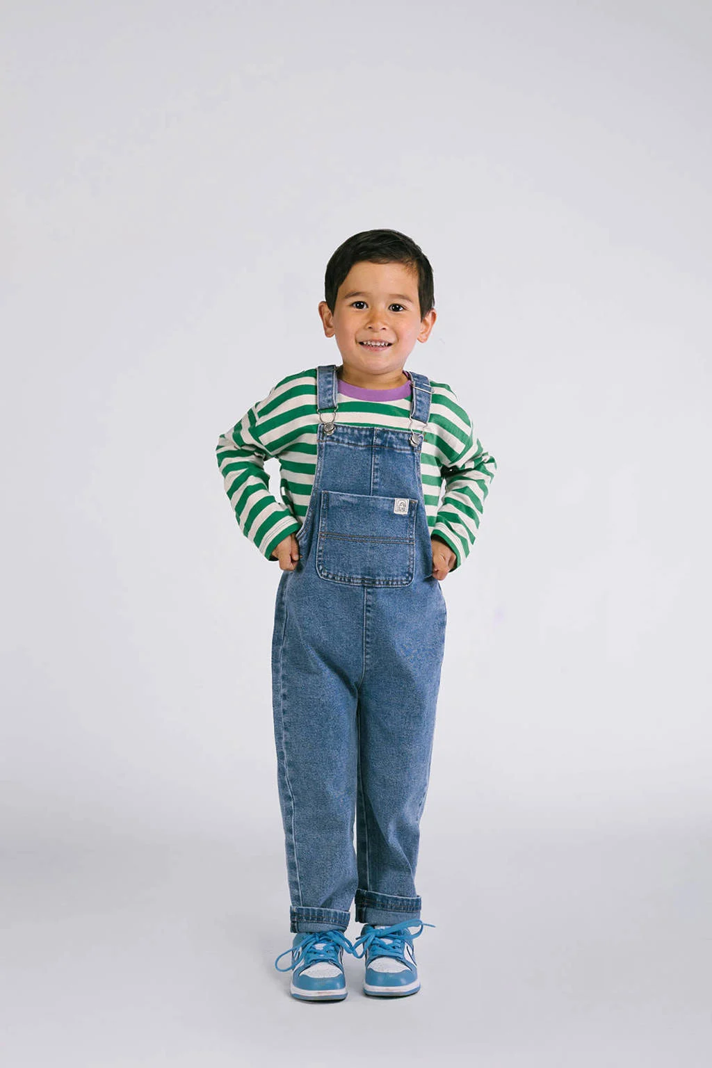 The New Chapter denim wide leg tuinbroek blauw