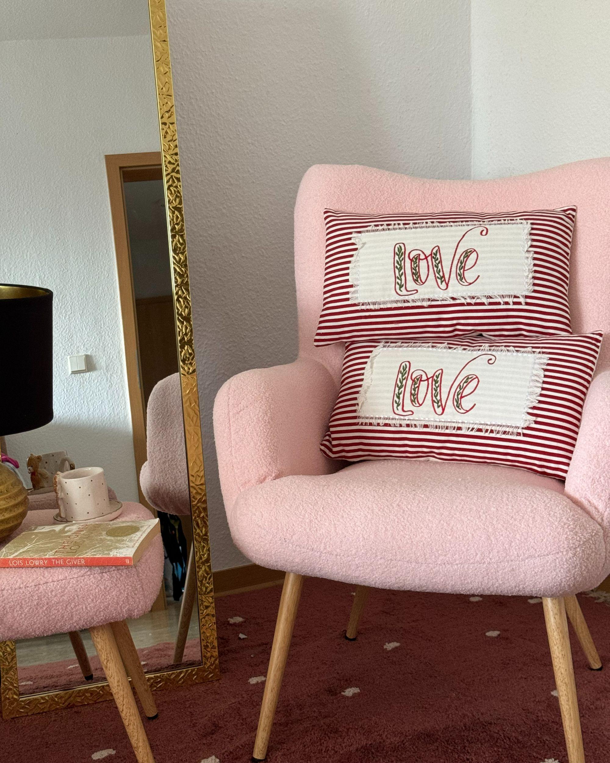 Set van 2 sierkussens ALSINE Katoen 30 x 50 cm Rood gestreept