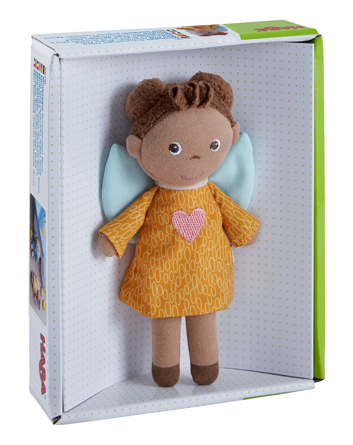 Minipuppe SCHUTZENGEL NORA (17cm) in gelb