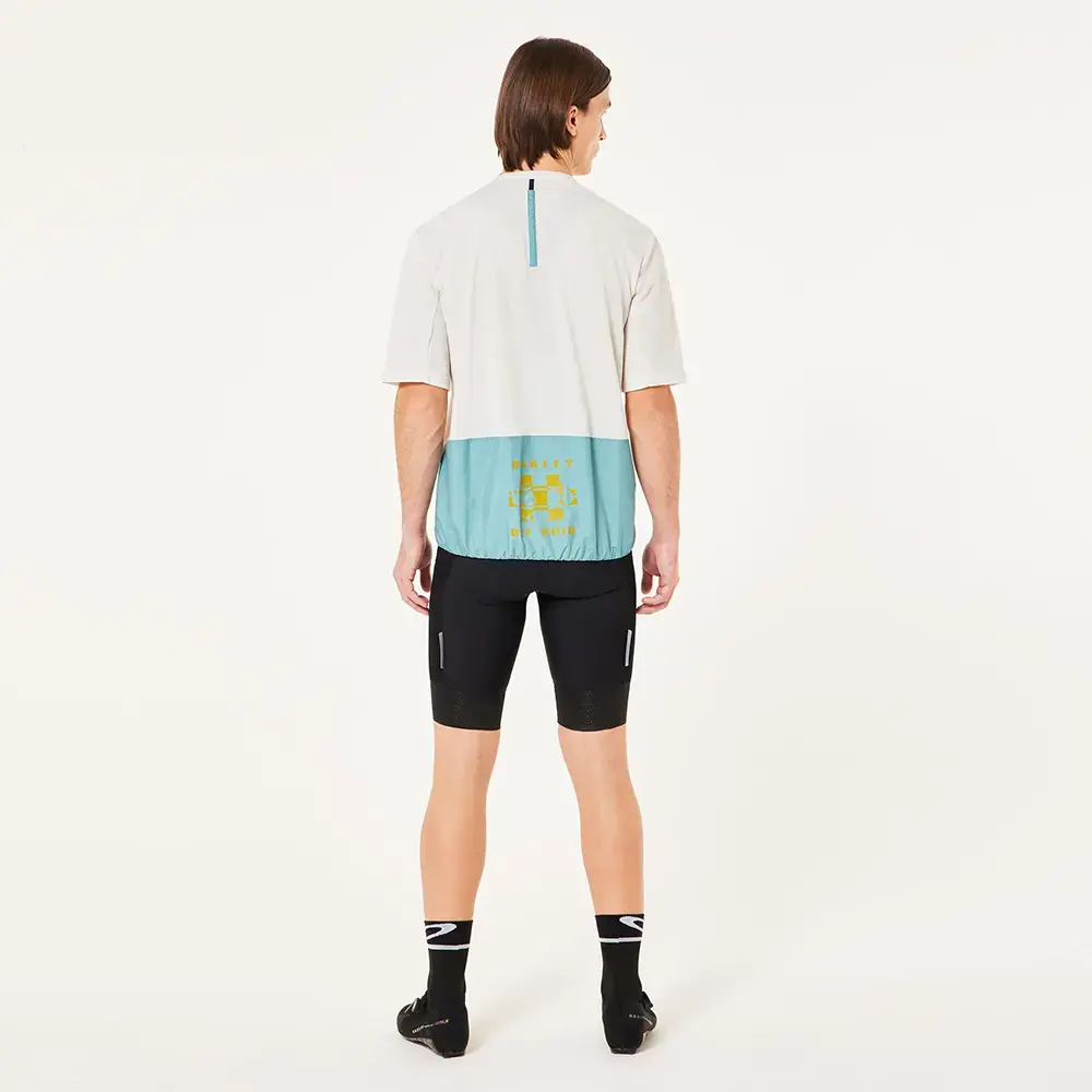 Oakley Off Grid Tech Gravel Fietsshirt Korte Mouwen Lichtblauw/Grijs Heren
