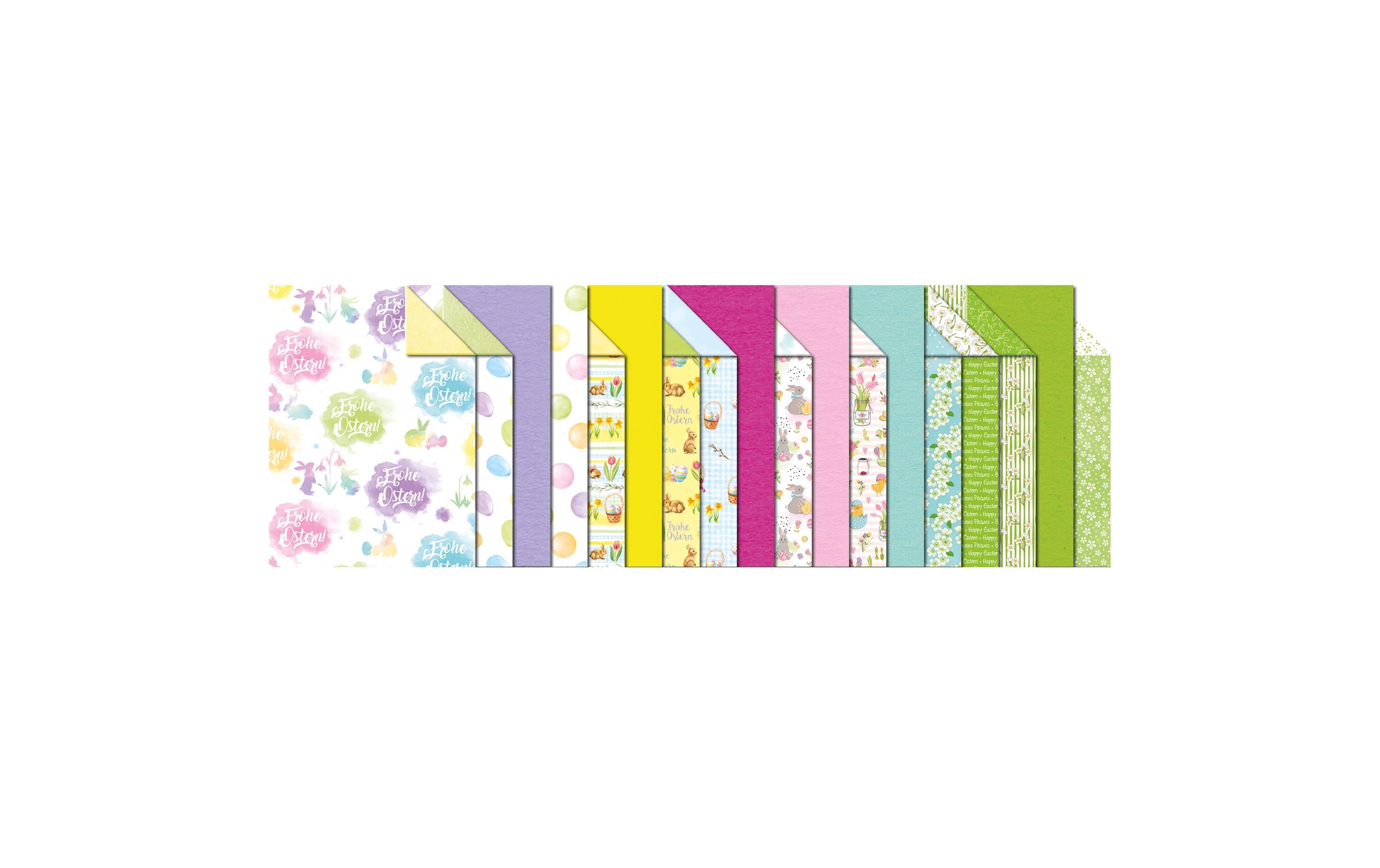 Bastelblock Ostern A4, 300 g/m², 18 BlattBastelpapier für Osterdeko