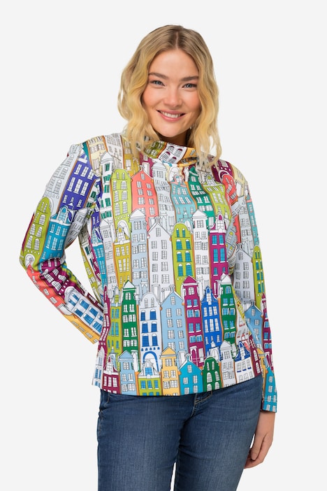 Sweatshirt, Häuser-Print