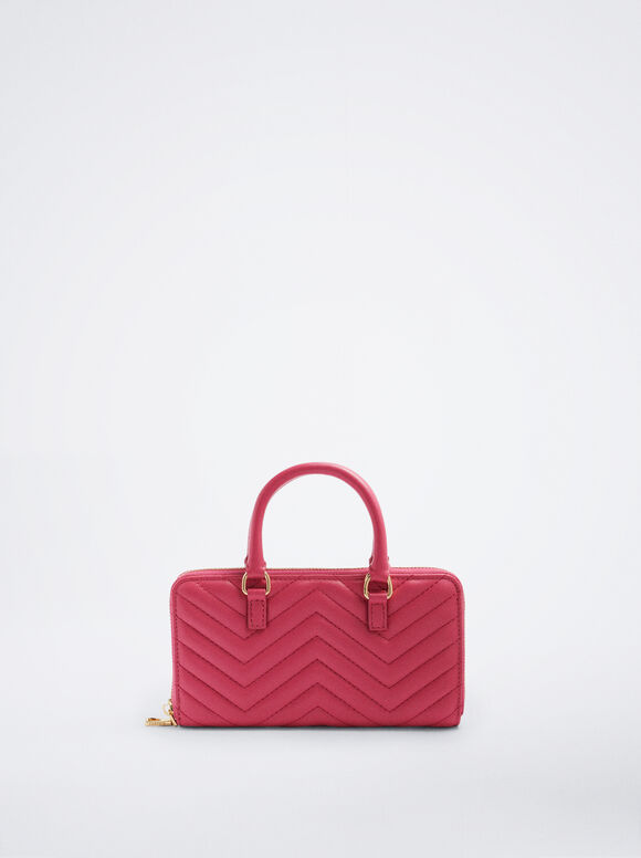 Bolsa acolchoada com alças - Rosa