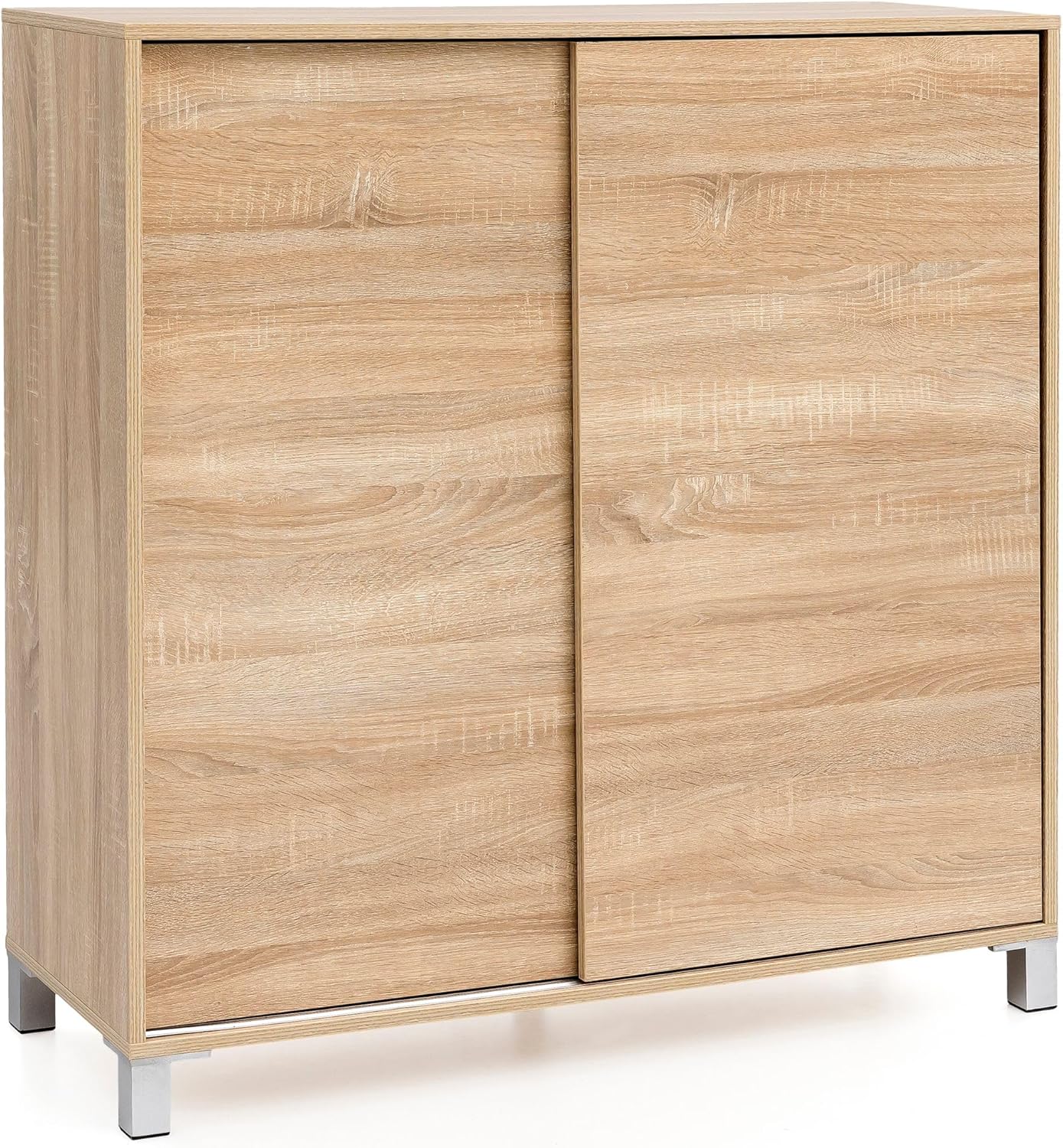 Wohnling Schuhschrank WL5.713 Holz Sonoma 100x108x37,5 cm Ablage Hoch, Design Schuhständer Groß 20 Paar Schuhe Schuhregal Flur, Schuh Aufbewahrung Platzsparend, Schuhablage Dielenmöbel Modern XXL