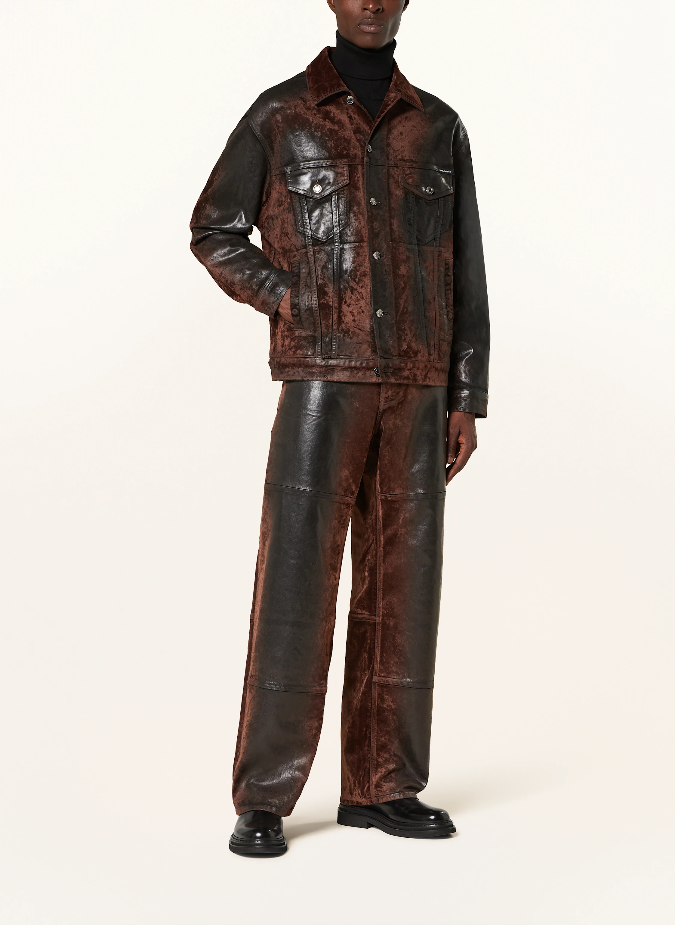 DOLCE & GABBANA Jacke in Lederoptik