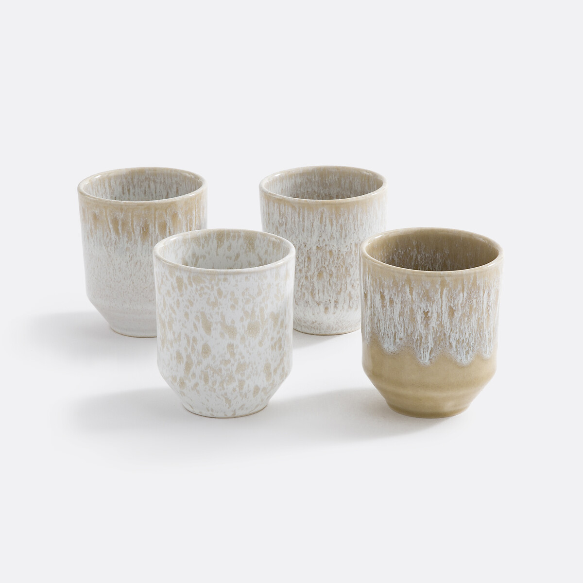 LA REDOUTE INTERIEURS<br>Conjunto de 4 xícaras de faiança com esmalte reativo Iliana