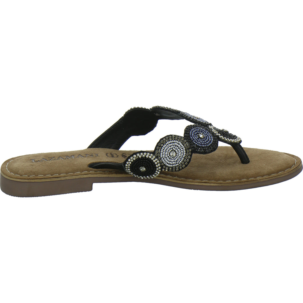 Lazamani Pantoletten Damen Schwarz-kombi