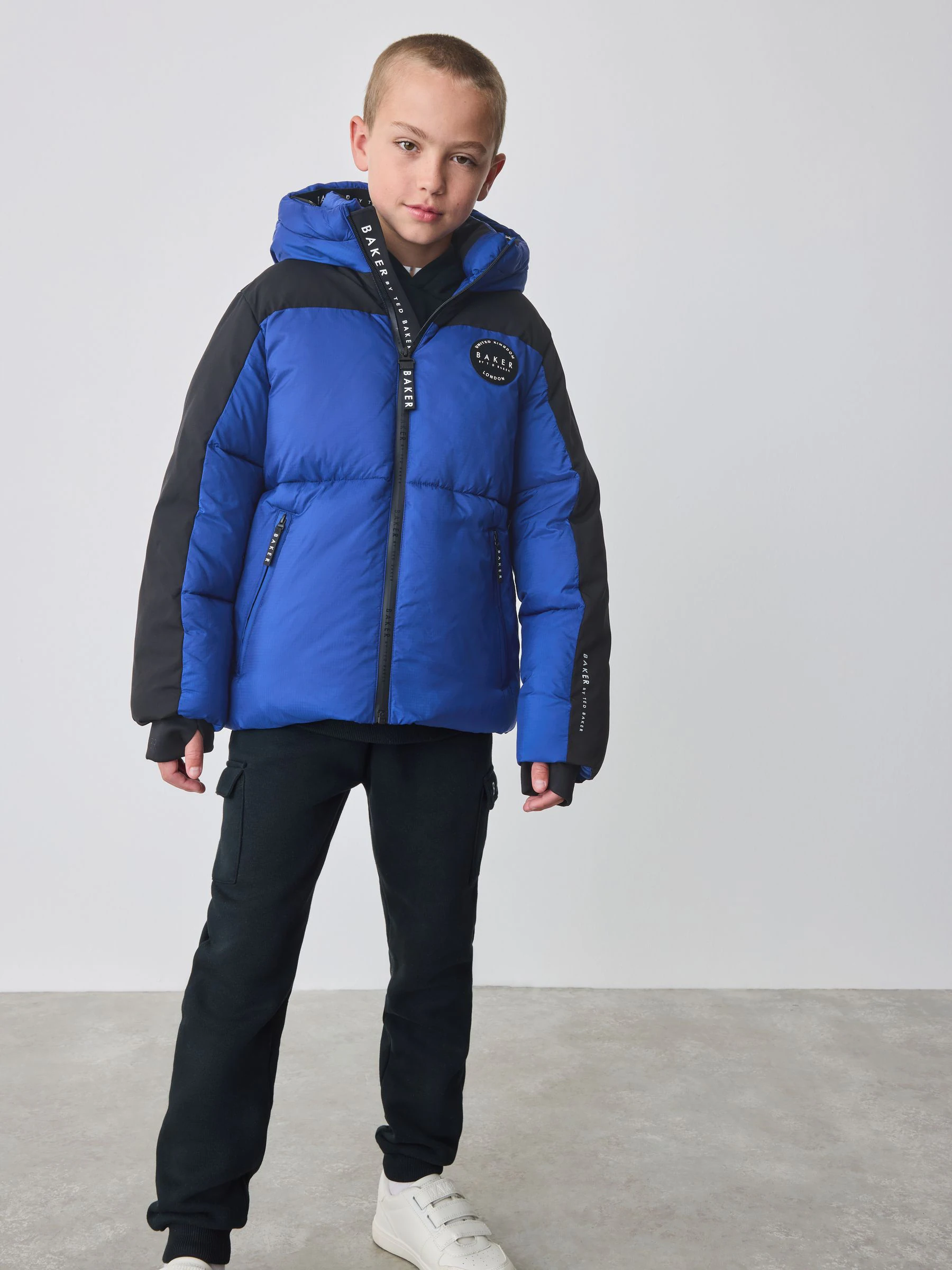 Blauw/Zwart - Baker By Ted Baker Shower Resistant Colourblock Padded Jackets