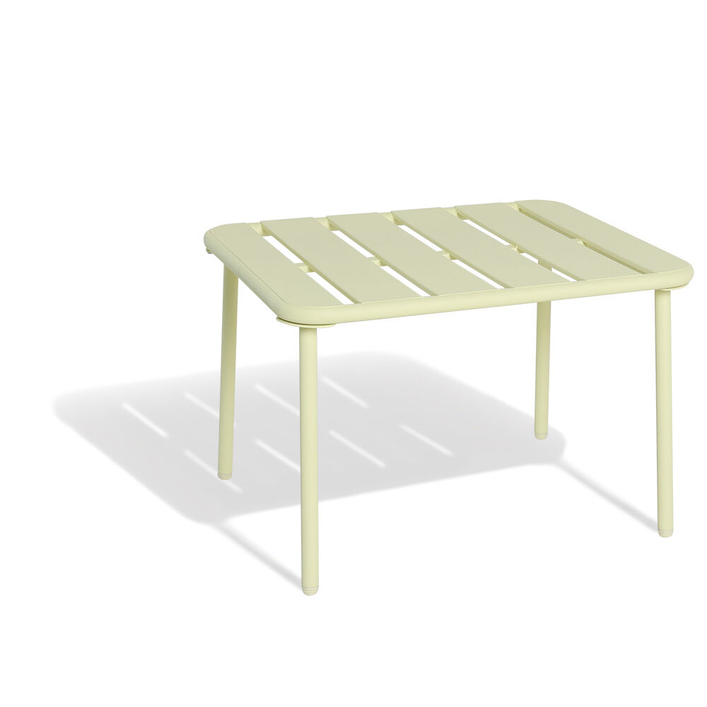 Table basse de jardin Fun métal jaune 60x50xH40cm