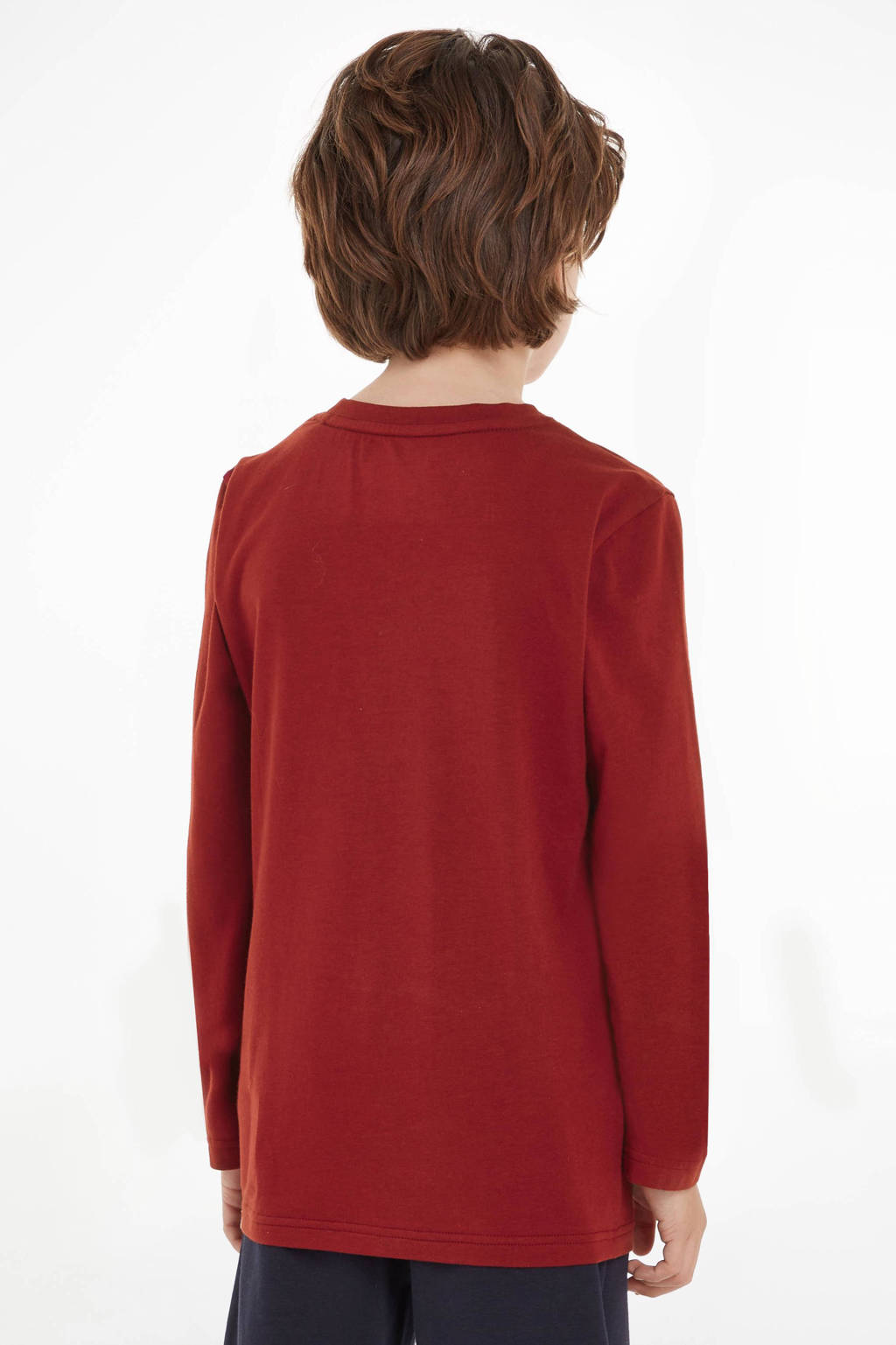 Tommy Hilfiger longsleeve met logo donkerrood