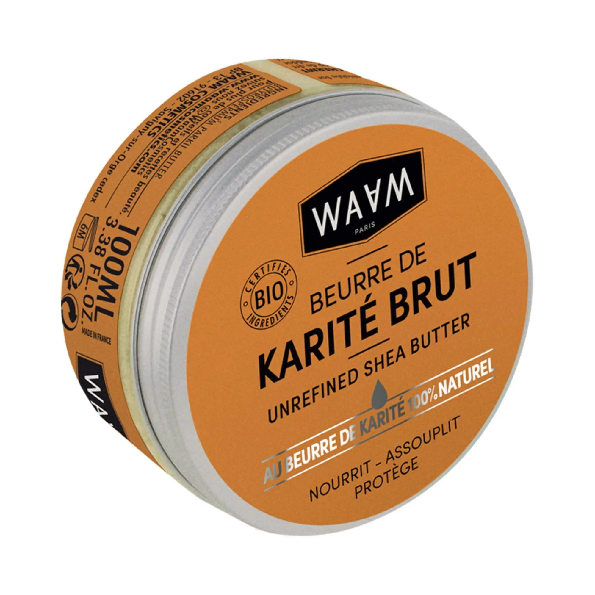 Waam - BEURRE KARITE BRUT (Non parfumé) Visage, Corps et Cheveux- Crème et lait