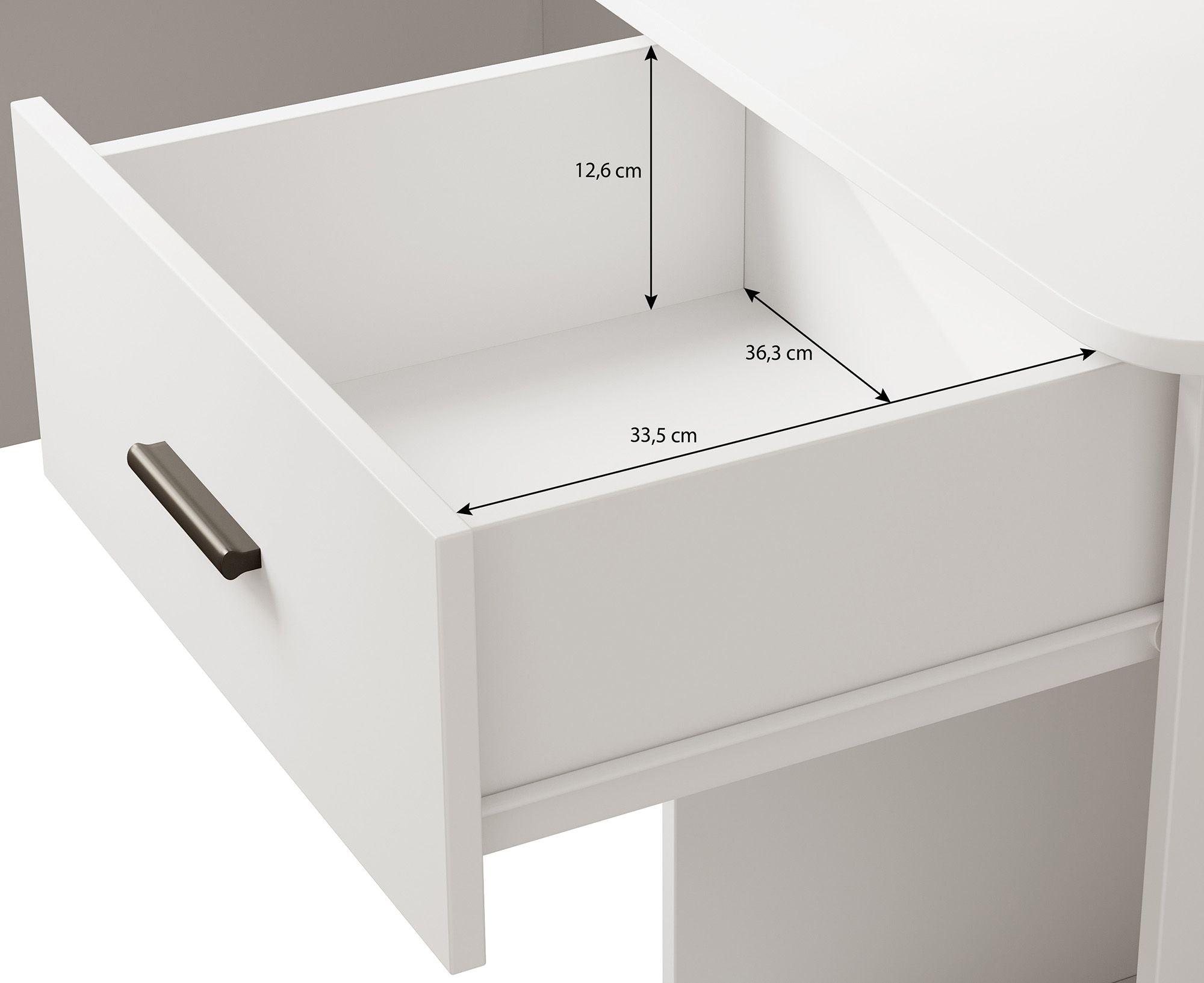 Ciudad - Bureau - Eiken/zwart - 155x125 cm