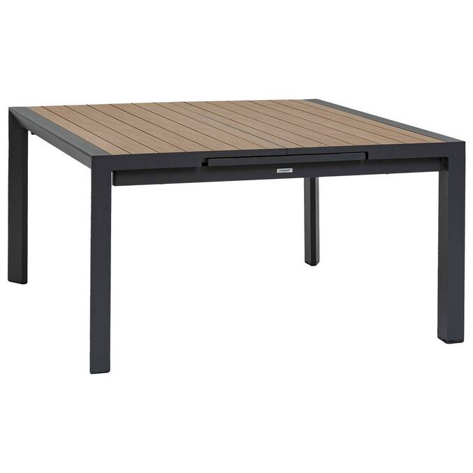 Table de jardin carré EVASION Effet bois Honey / Graphite