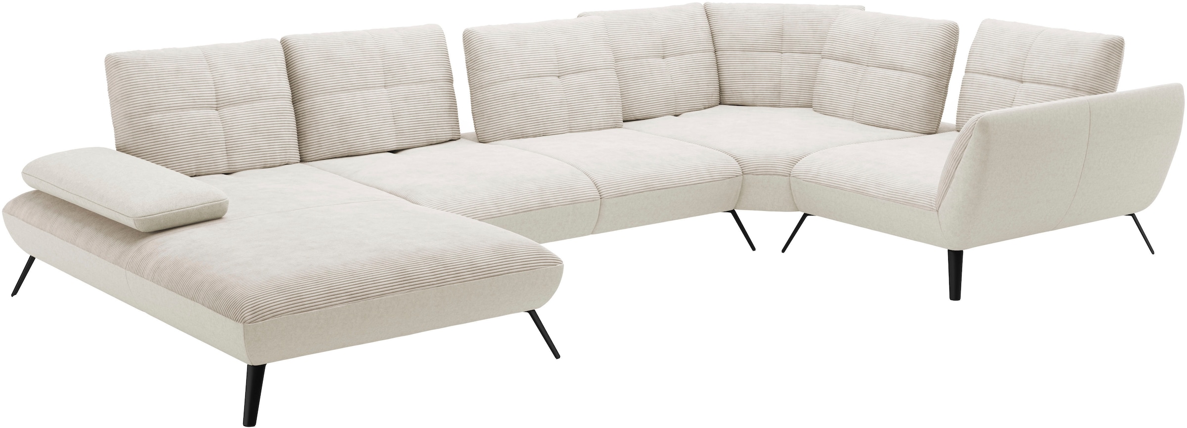 PLACES OF STYLE Wohnlandschaft »Mikado U-Form« inkl. Sitztiefenverstellung und Armteilverstellung