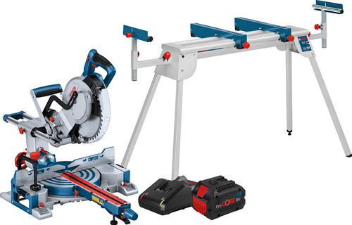 Bosch Professional GCM 18V-254 D + ProCORE 18V 8,0 Ah + Onderstel