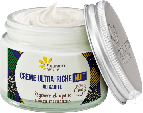 Fleurance Nature Crème Ultra-Riche Nuit Au Karité Bio Peaux Sèches À Très Sèches 50ml