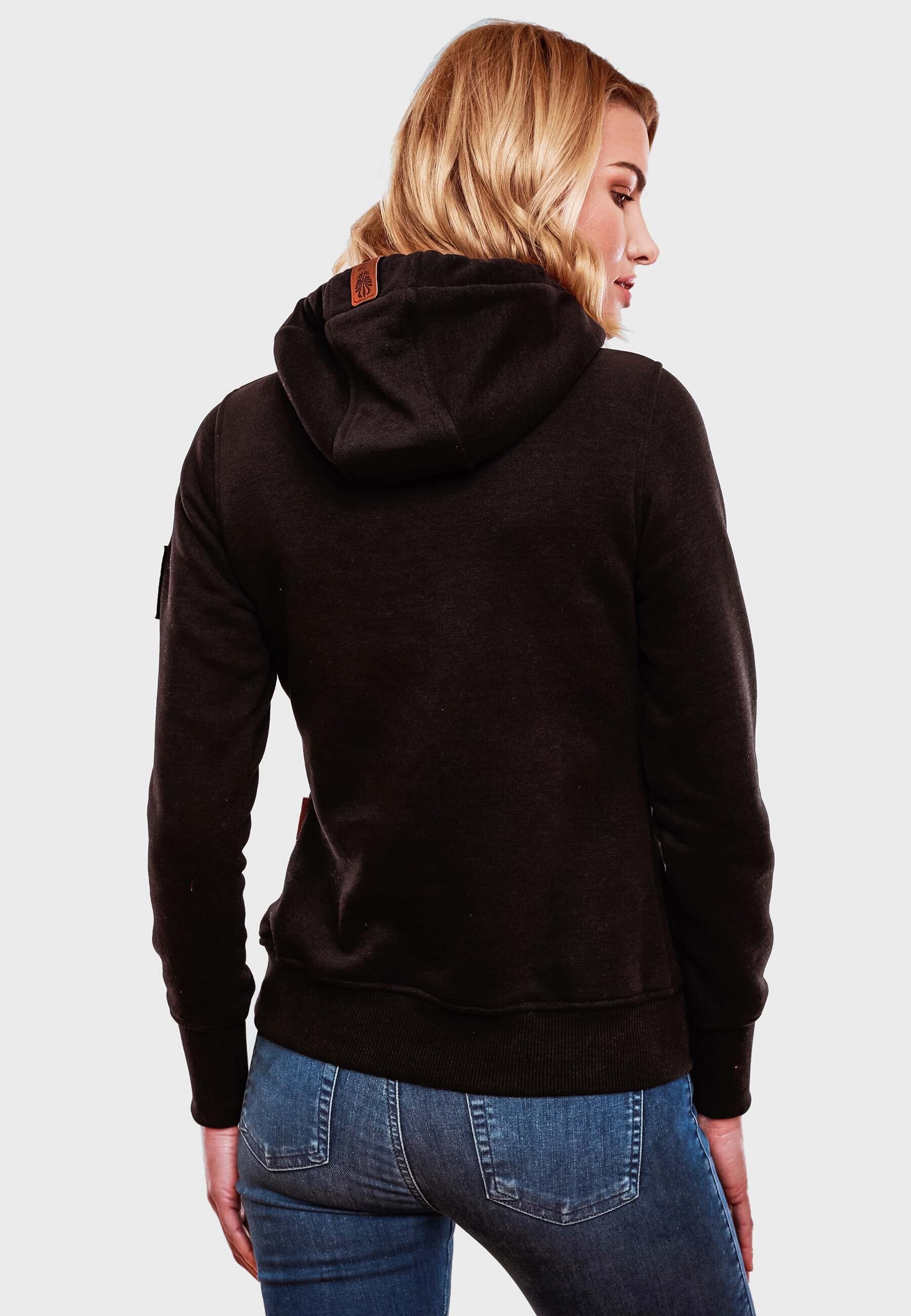 NAVAHOO Damen Kapuzensweatshirt Hoodie mit Kapuze & Breiten Tunnelzugkordeln Damlaa