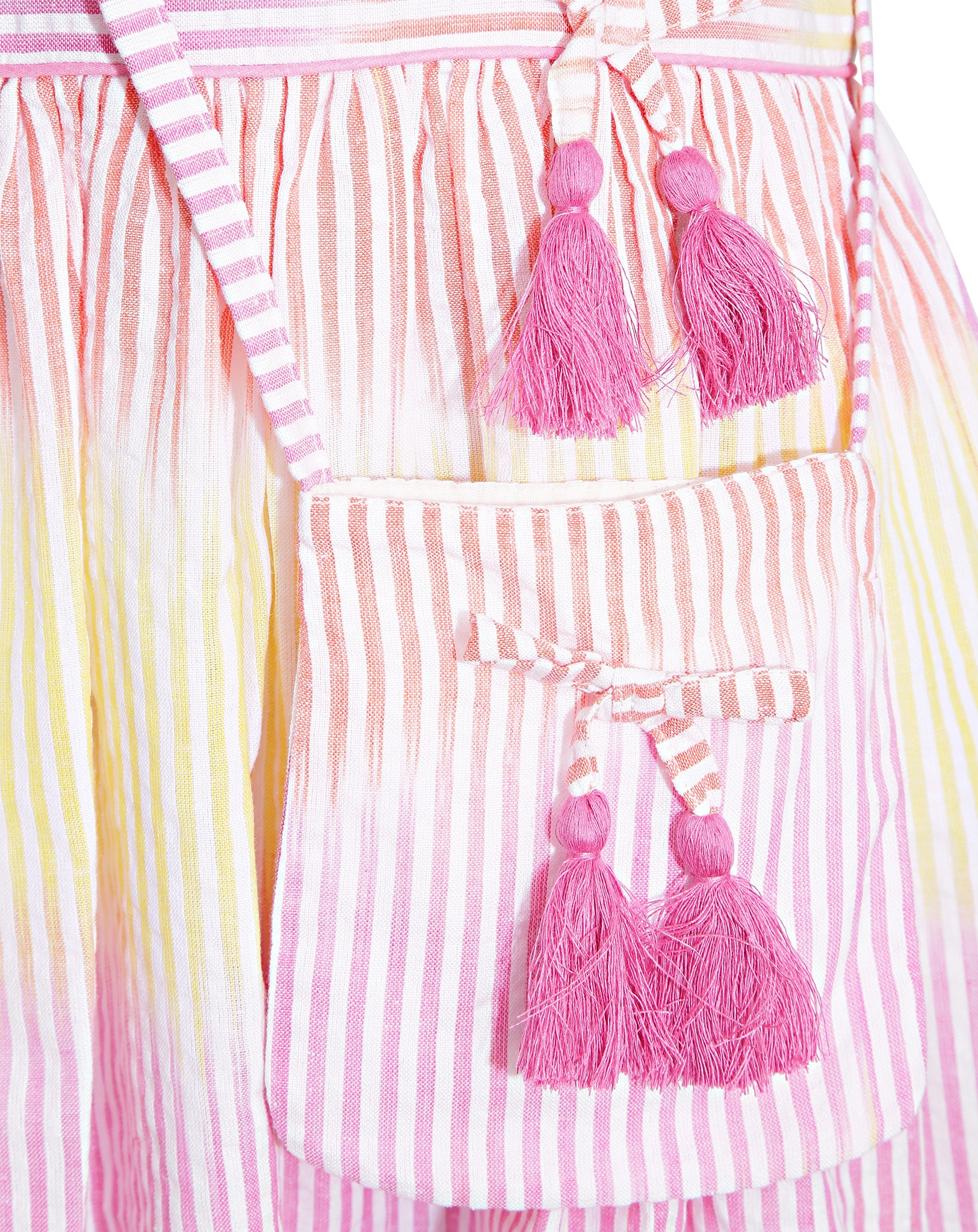 Kurzarm-Kleid SUMMER STRIPES mit Tasche in light pink
